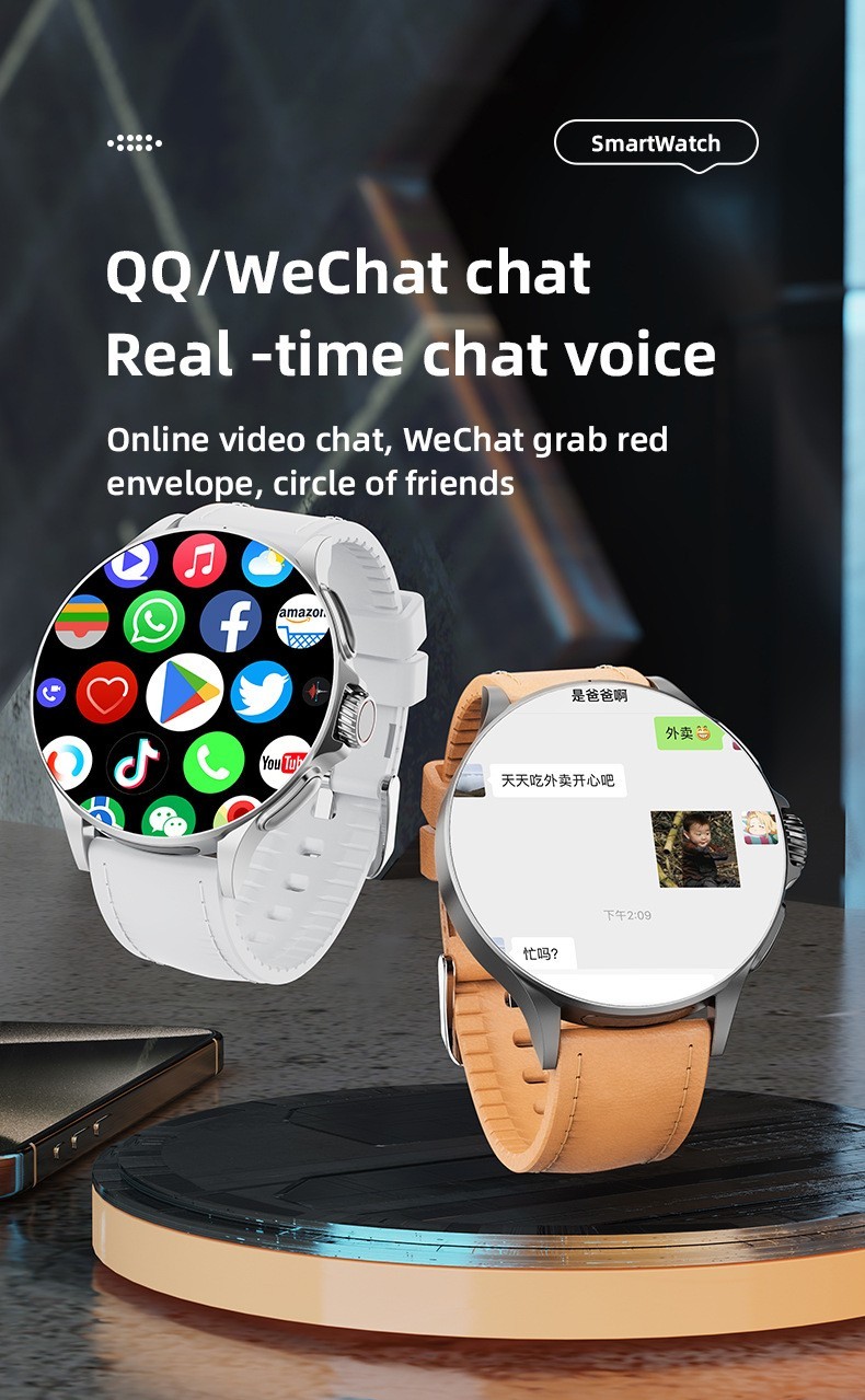 5G Smart Watch with Rotating Camera 1.95″AMOLED Screen,Android 9.0 Dual System