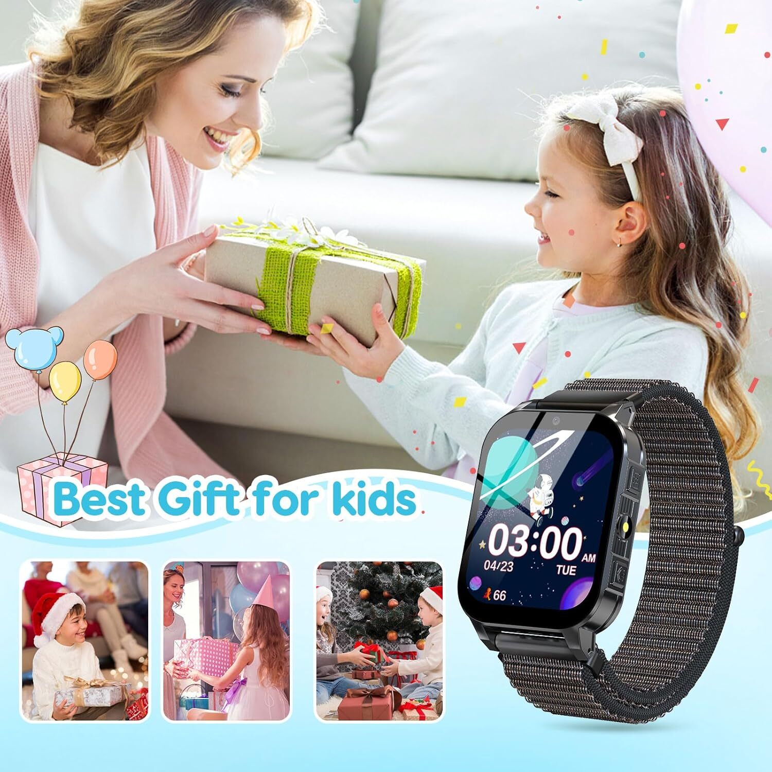 4G Smartwatch Kids Watch 47 Games Two-Way Calling SOS Emergency Call Watch Phone