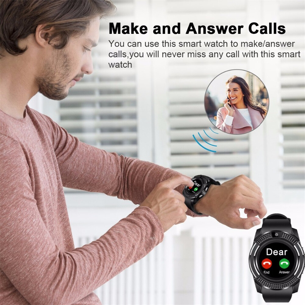 Bluetooth Smart Watch Camera Unlocked Hands-free Call Sports Fitness Watches