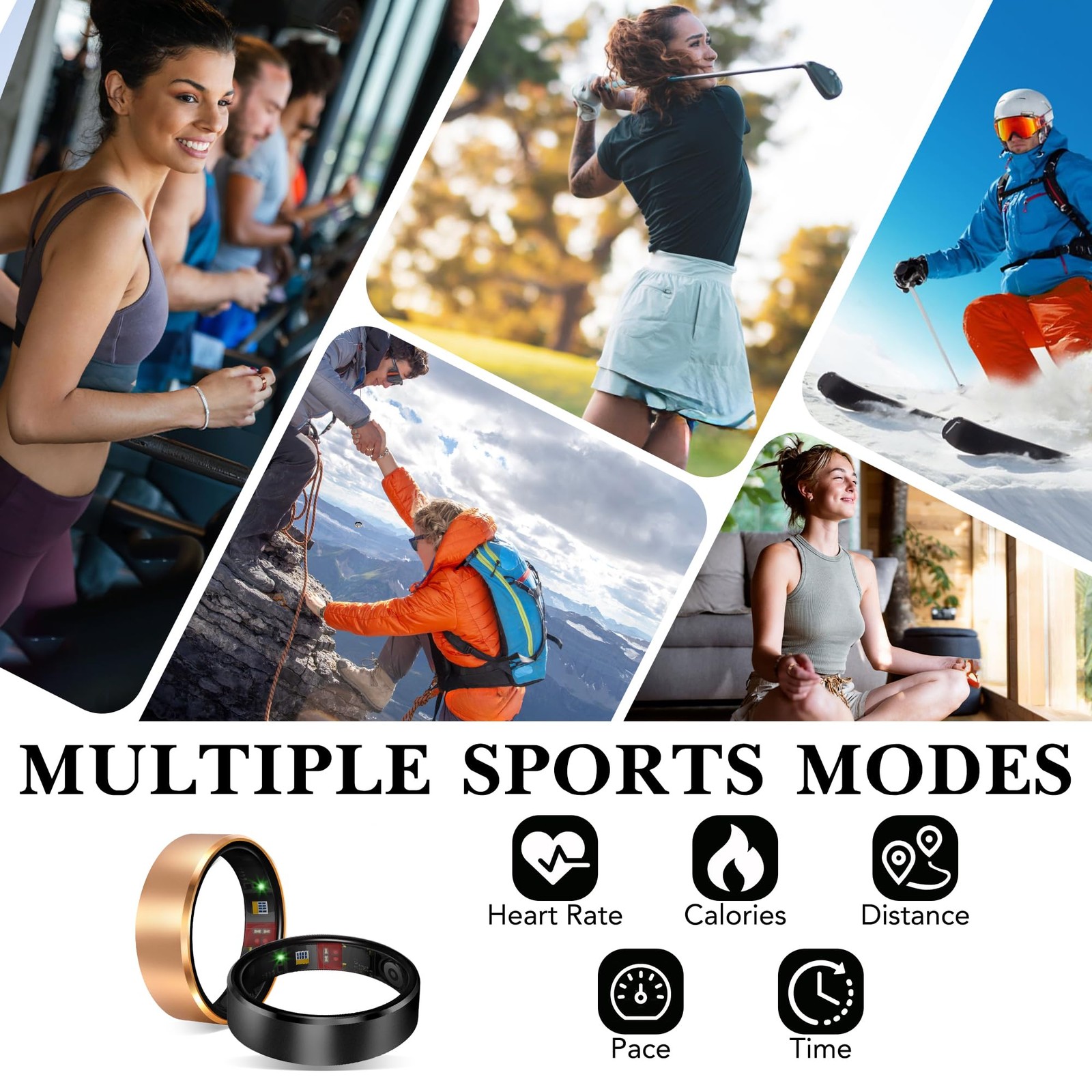 Smart Health Ring 2.0 Women Men, Slim, Scratch/Fingerprint Resistant