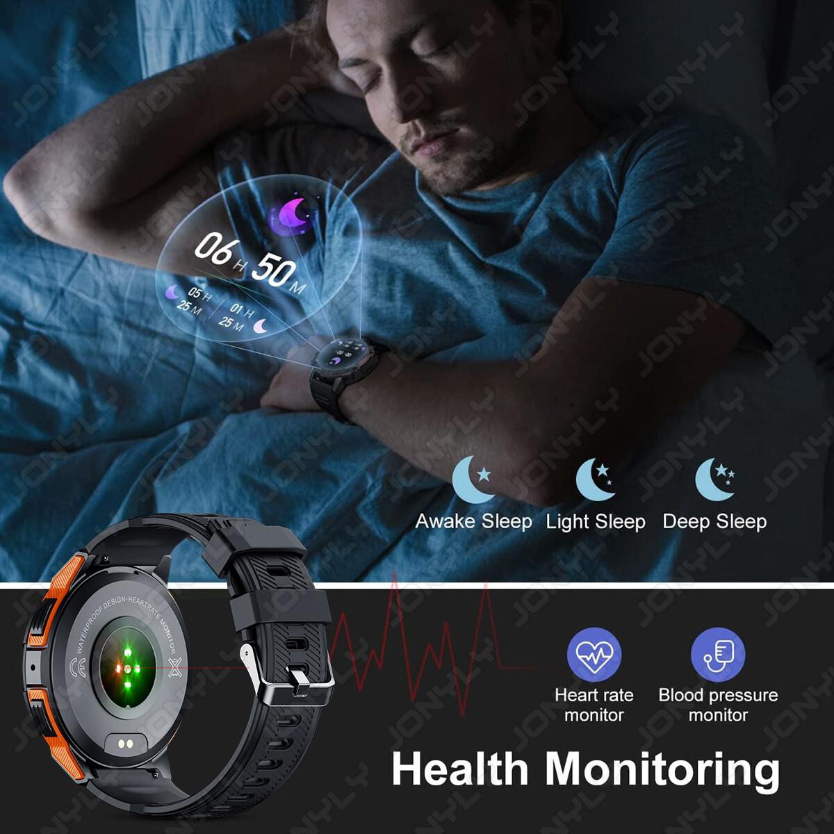 Military Smart Watches for Men(Answer/Make Calls)Rugged Tactical Fitness Tracker