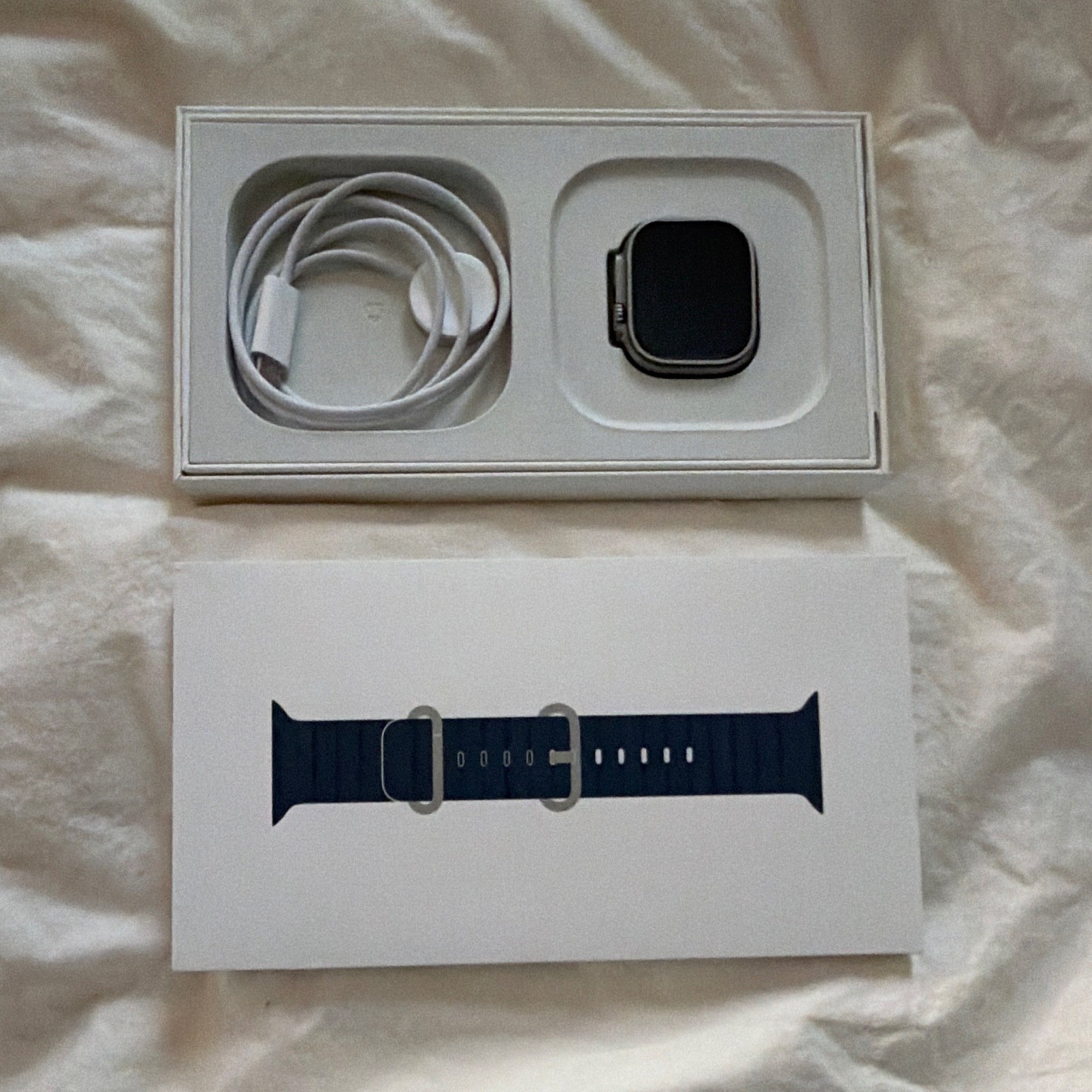 Apple Watch Ultra 3 49mm Silver Aluminum Case Ocean Band and Brown Band GPS 64GB