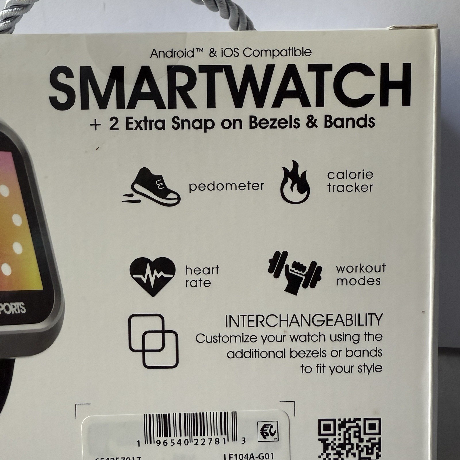 Smartwatch with Interchangeable Bands – Black, Blue, Pink New