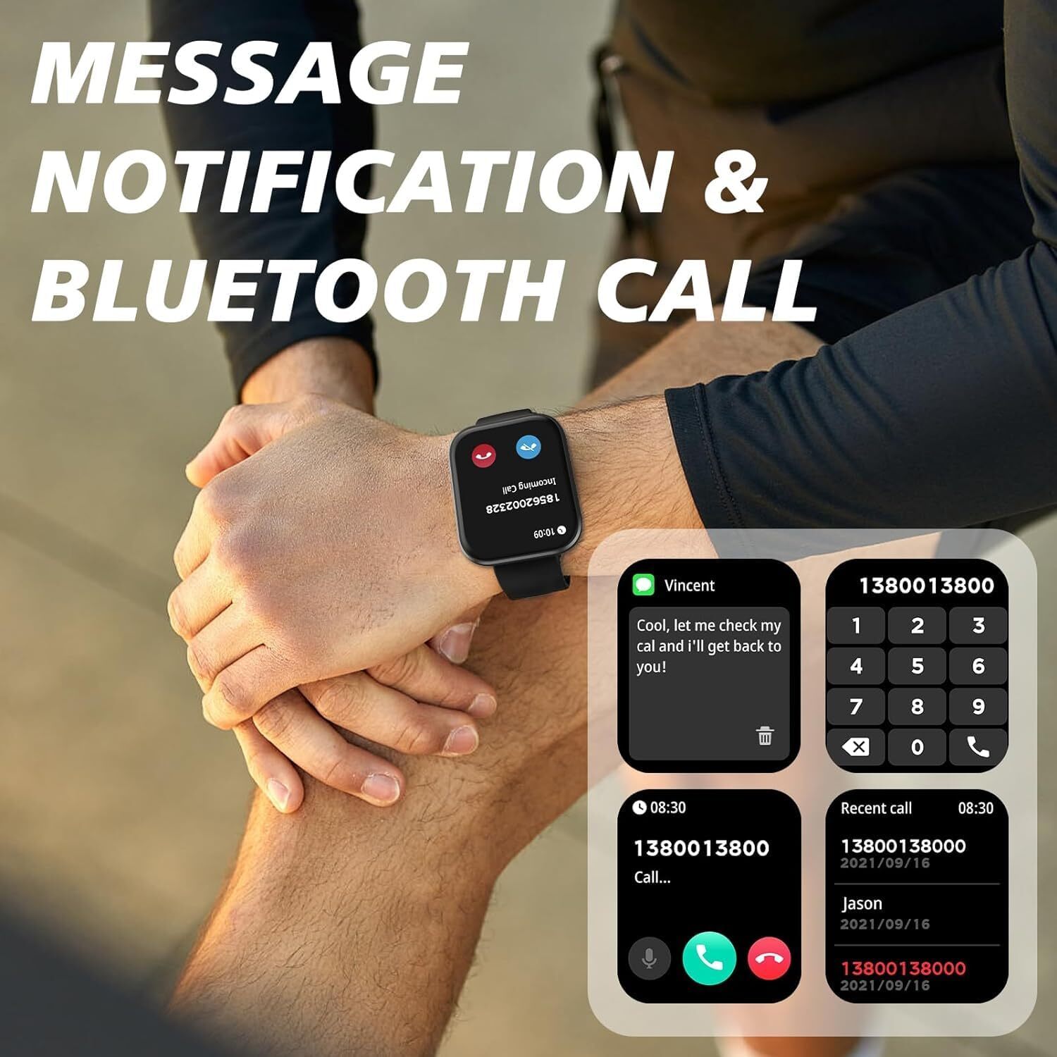 Smart Watch Answer/Make Calls for Men Women 1.96″ Fitness Tracker Watch Sports