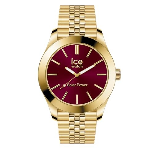 ICE-Watch 023793 Women’s Solar-Powered Watch Gold Burgundy Small ICE Steel