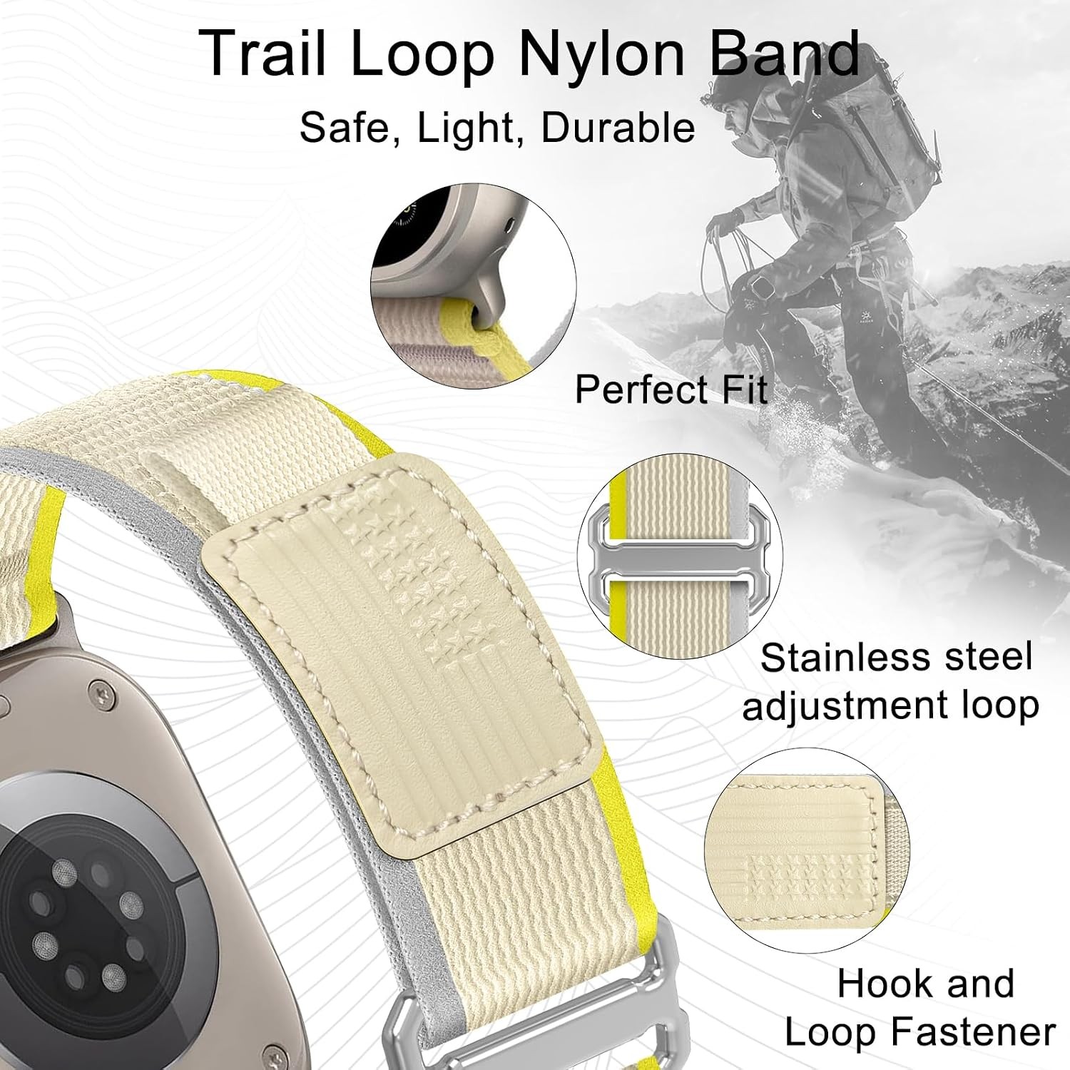 Nylon Strap Compatible with Apple Watch Ultra 2 49mm 45mm 44mm