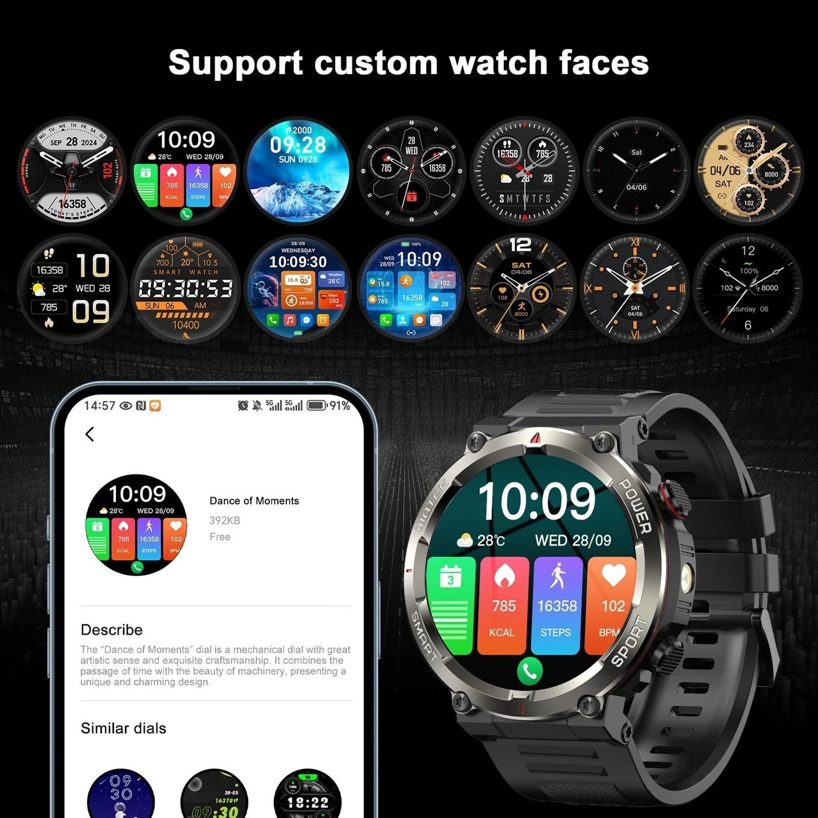 Military Smart Watches for Men (Answer/Make Calls) 2.01” Fitness Smart Watch