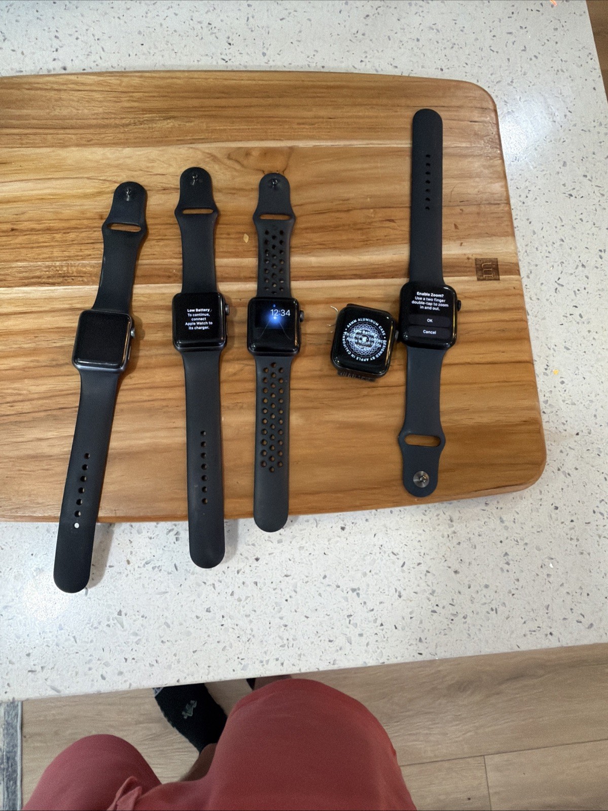 5x Apple Watch Mixed Lot – Locked/Untested – For Parts or Repair Only