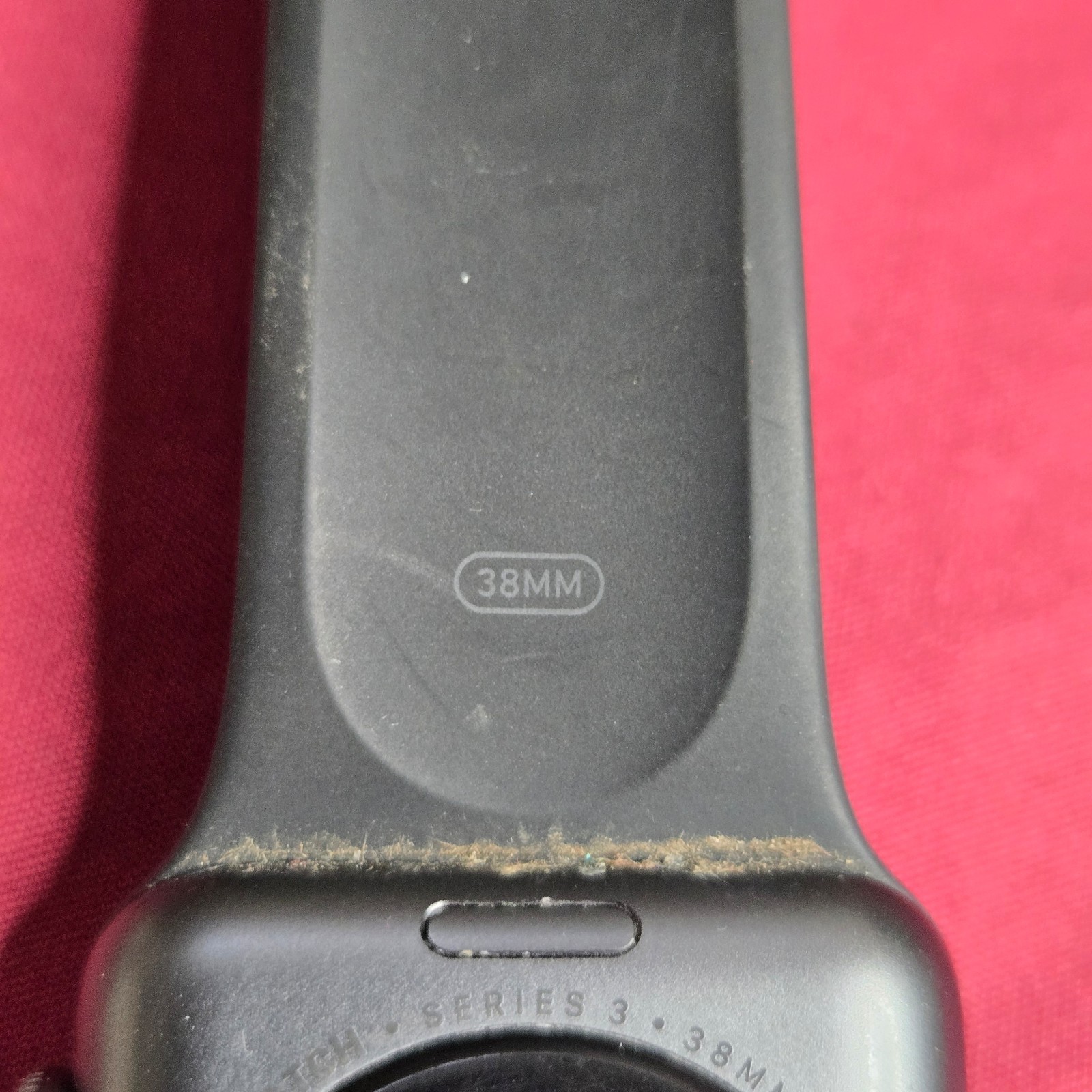 Apple Watch Series 3 38mm Space Gray Aluminum Black Band M/L A1858 For Parts