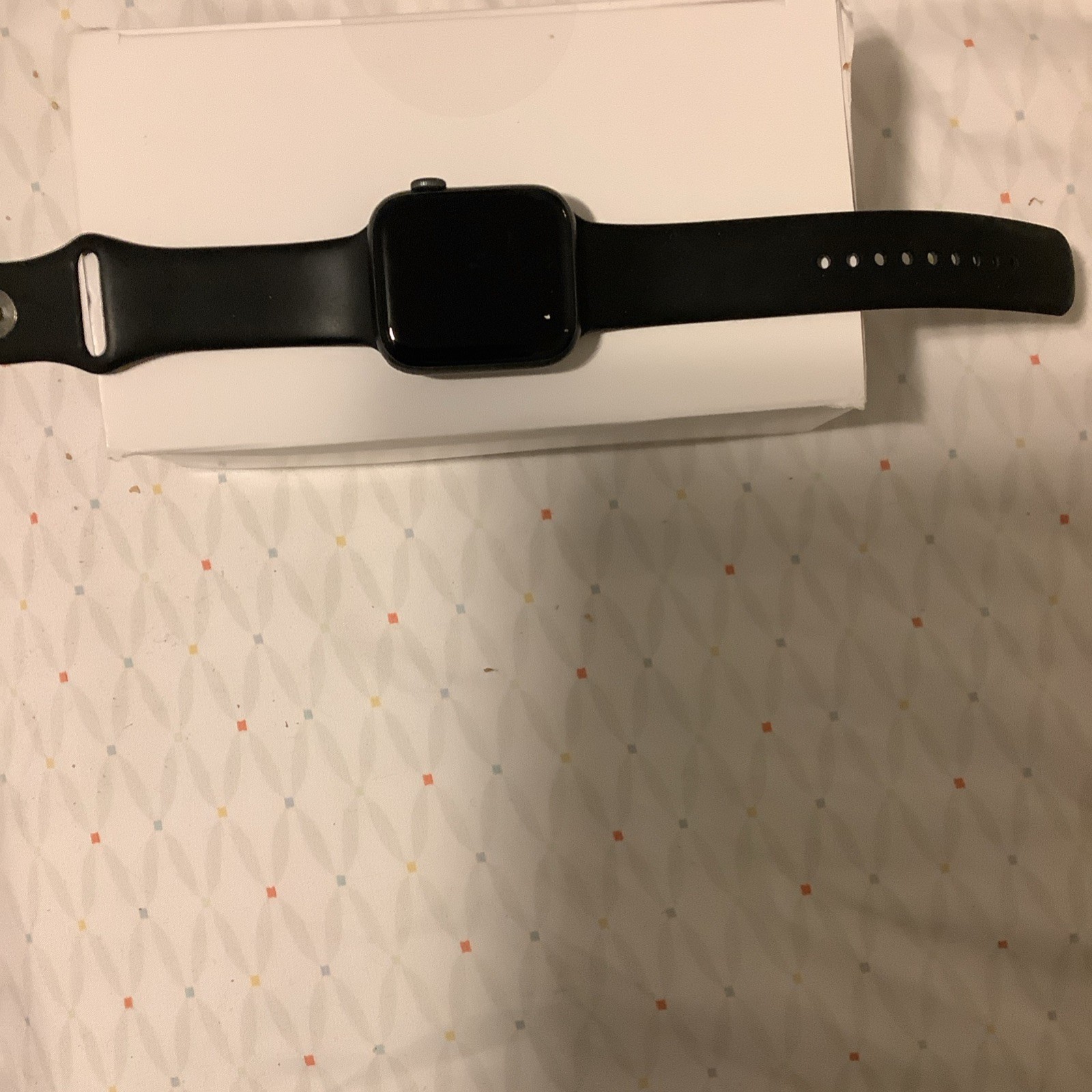Apple Black Aluminum Smart Watch Silicone Band iOS Compatible