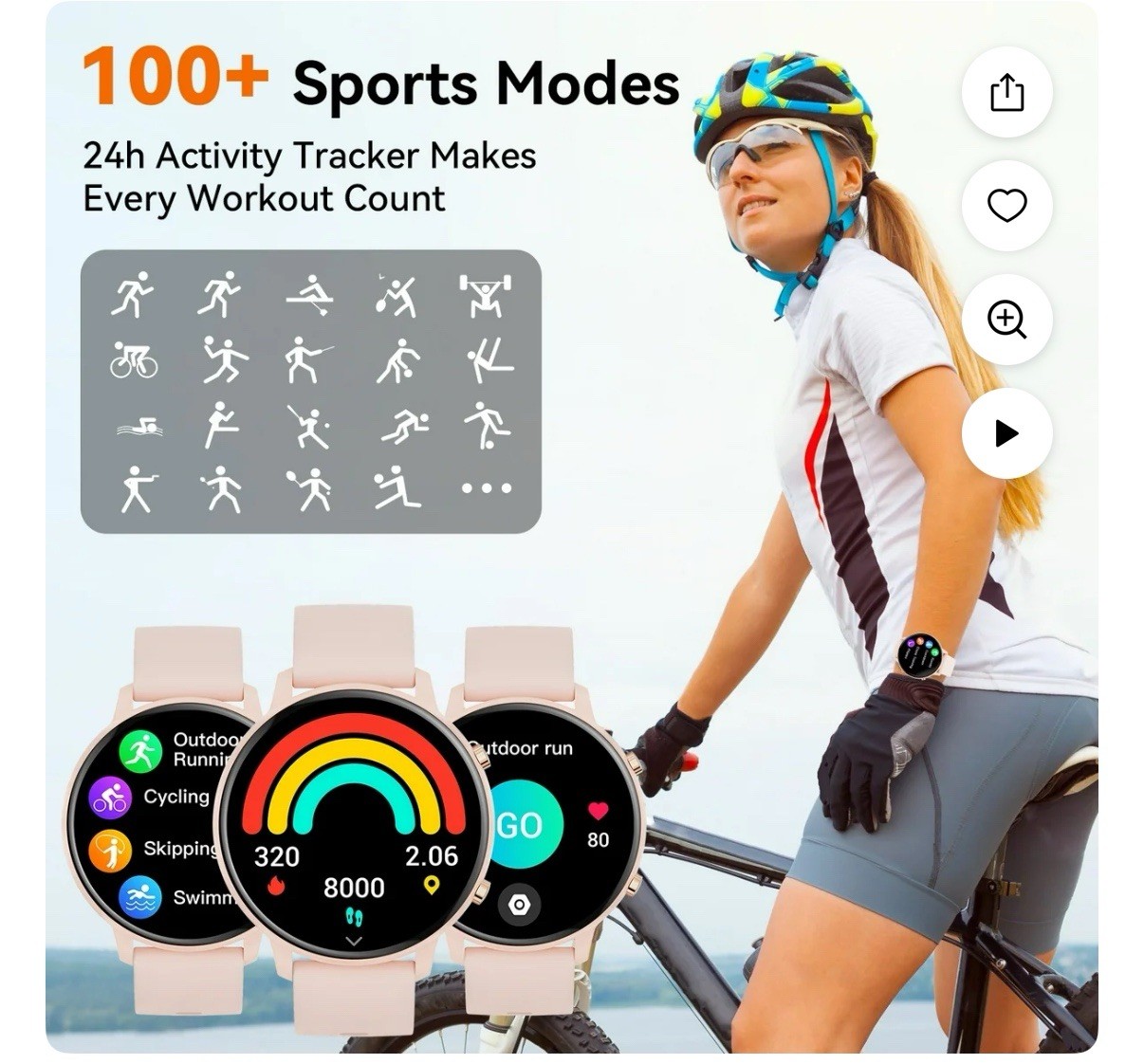 Smart Watch Heart Rate Sleep Monit, Sport Fitness Tracker (Answer/Make Call)