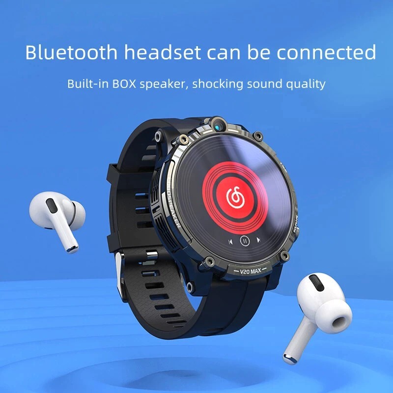 V20 Max 1.6 inch 4G LTE (4GB/128GB) Dual Cam Wi-Fi Sports Pedometer Heart, New