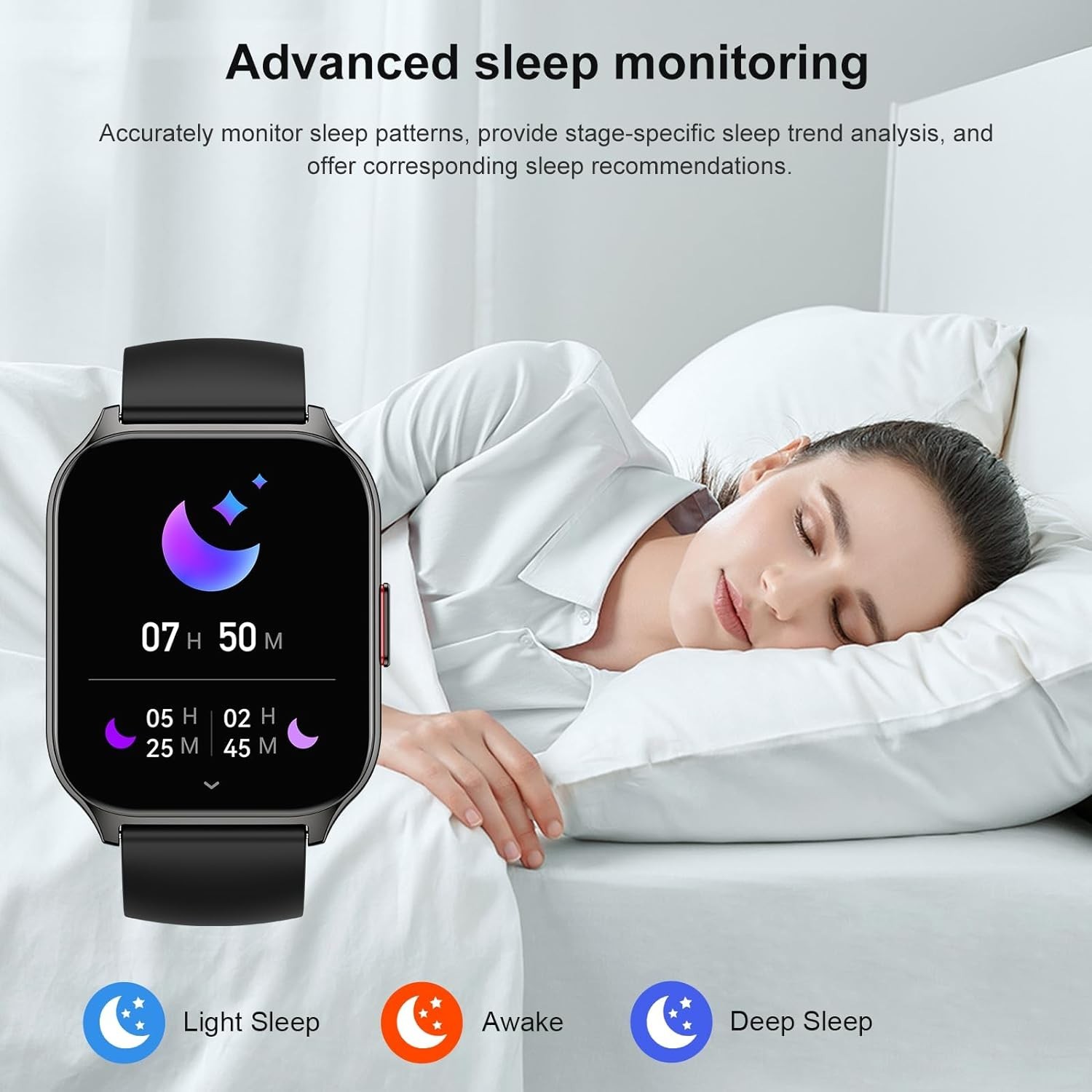Smart Watch for Men Women, 2.01″ HD Display Fitness Tracker with 107+ Sports Hea