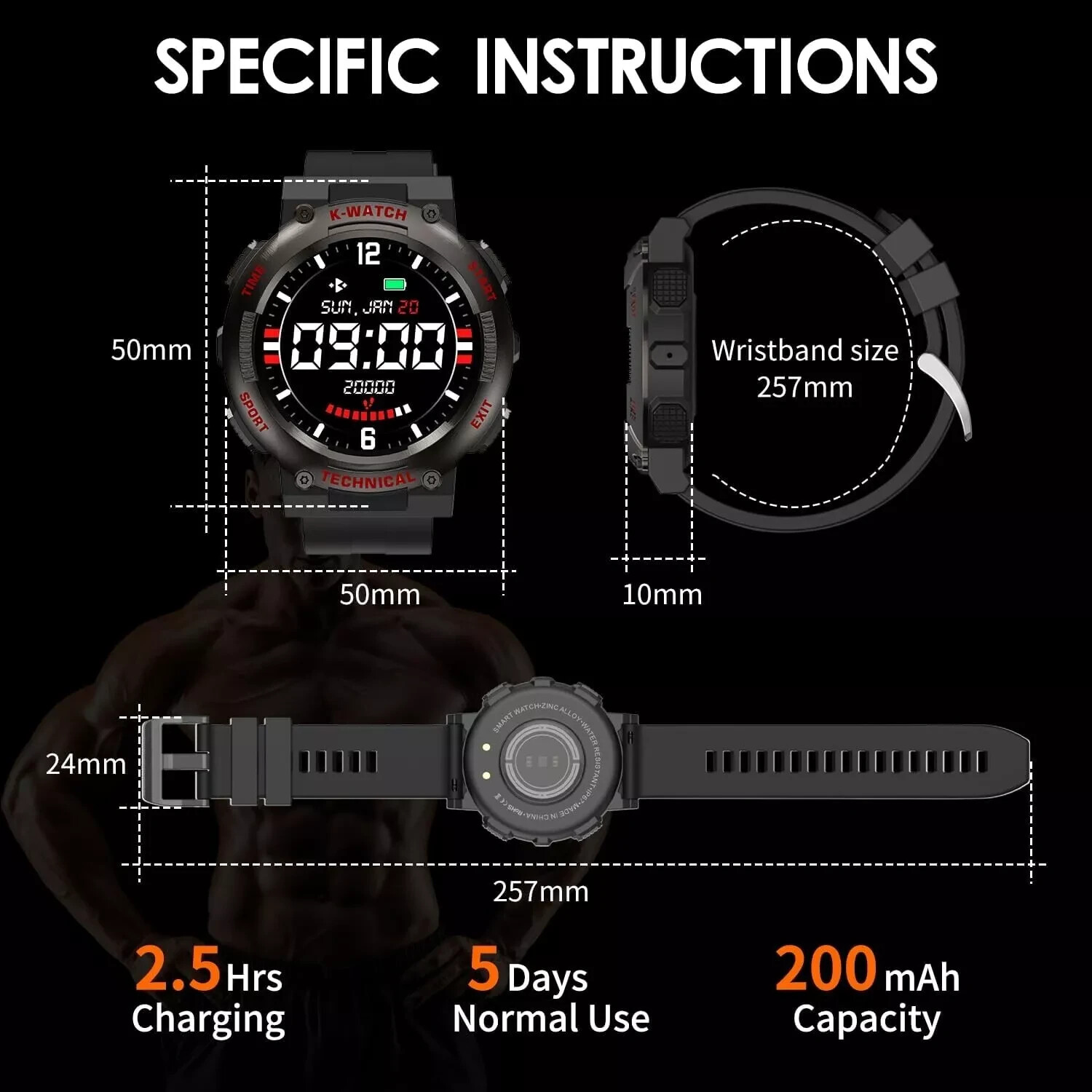 Kingstar Smart Watches for Men – 1.32″ Full Touch Smart Watch for Android iPhone