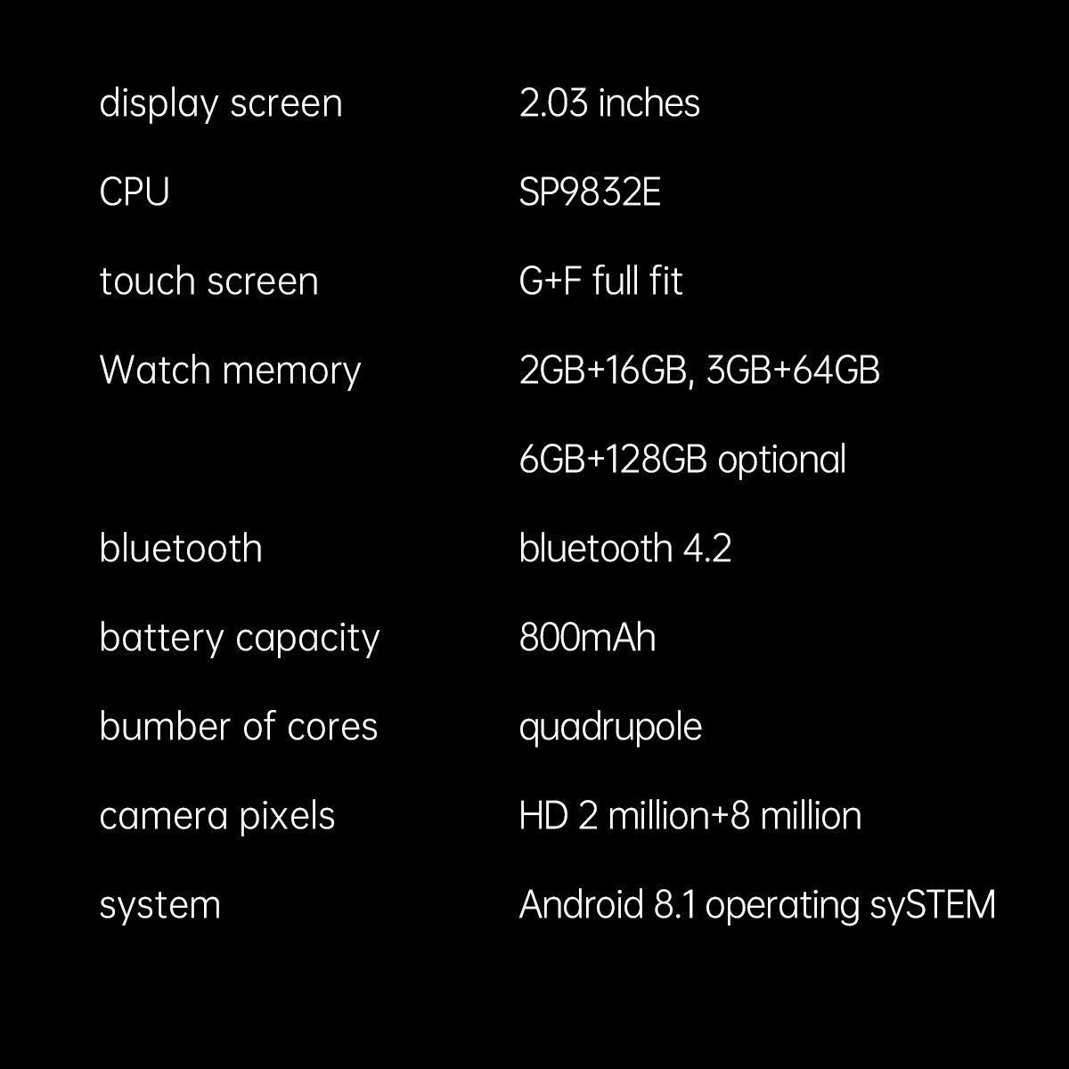 2.03″ Larger Screen 4G Smart Watch PGD 6GB+128GB Heart Rate Monitor Dual New