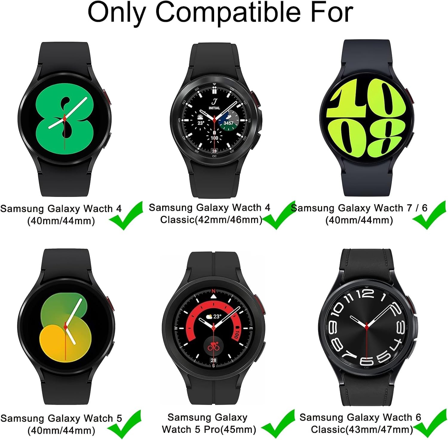 4-Pack Sport Bands in Soft Silicone for Samsung Galaxy Watch 7 44mm 40mm