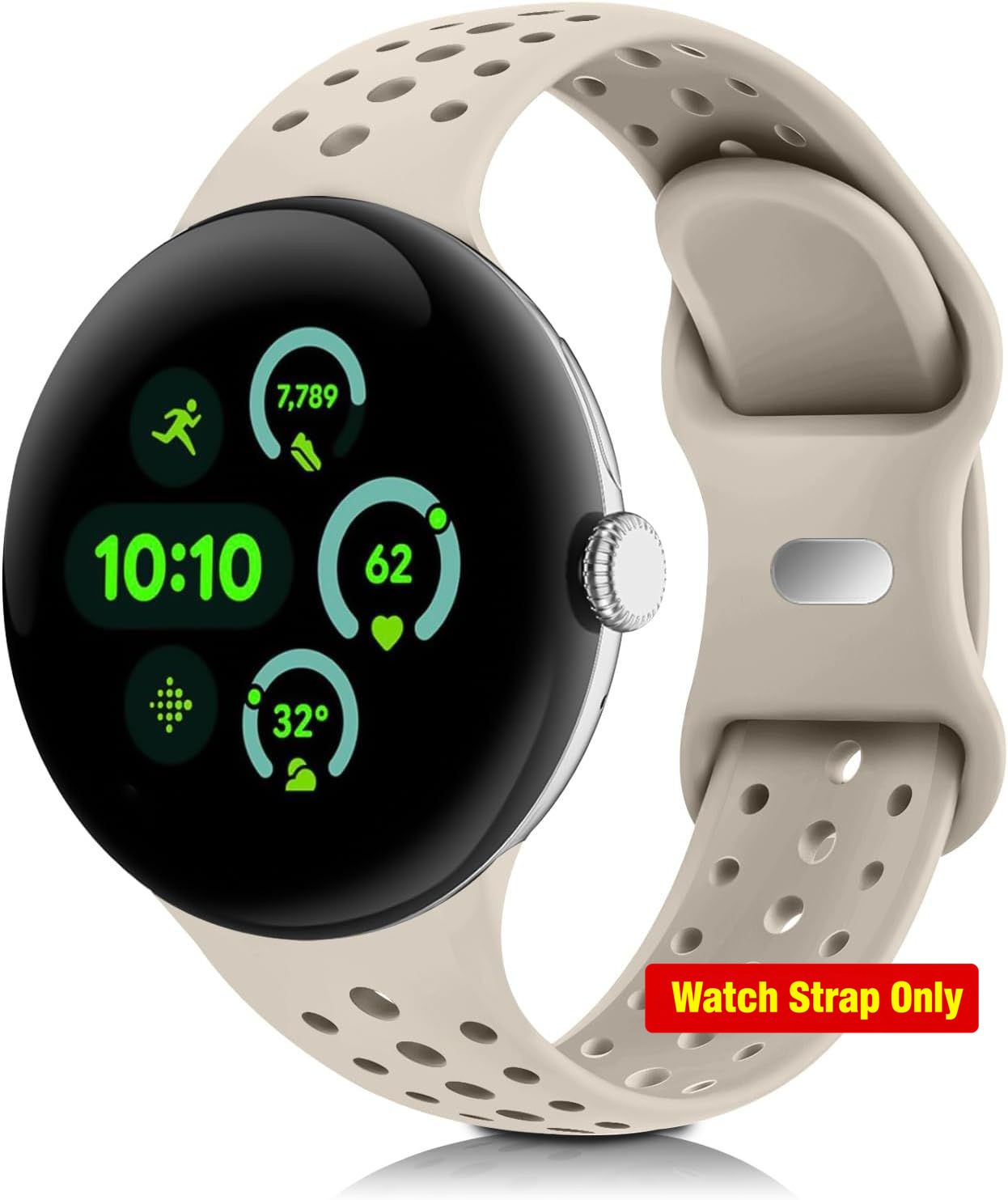 Soft Silicone Strap Compatible with Google Pixel Watch 41mm 45mm Breathable