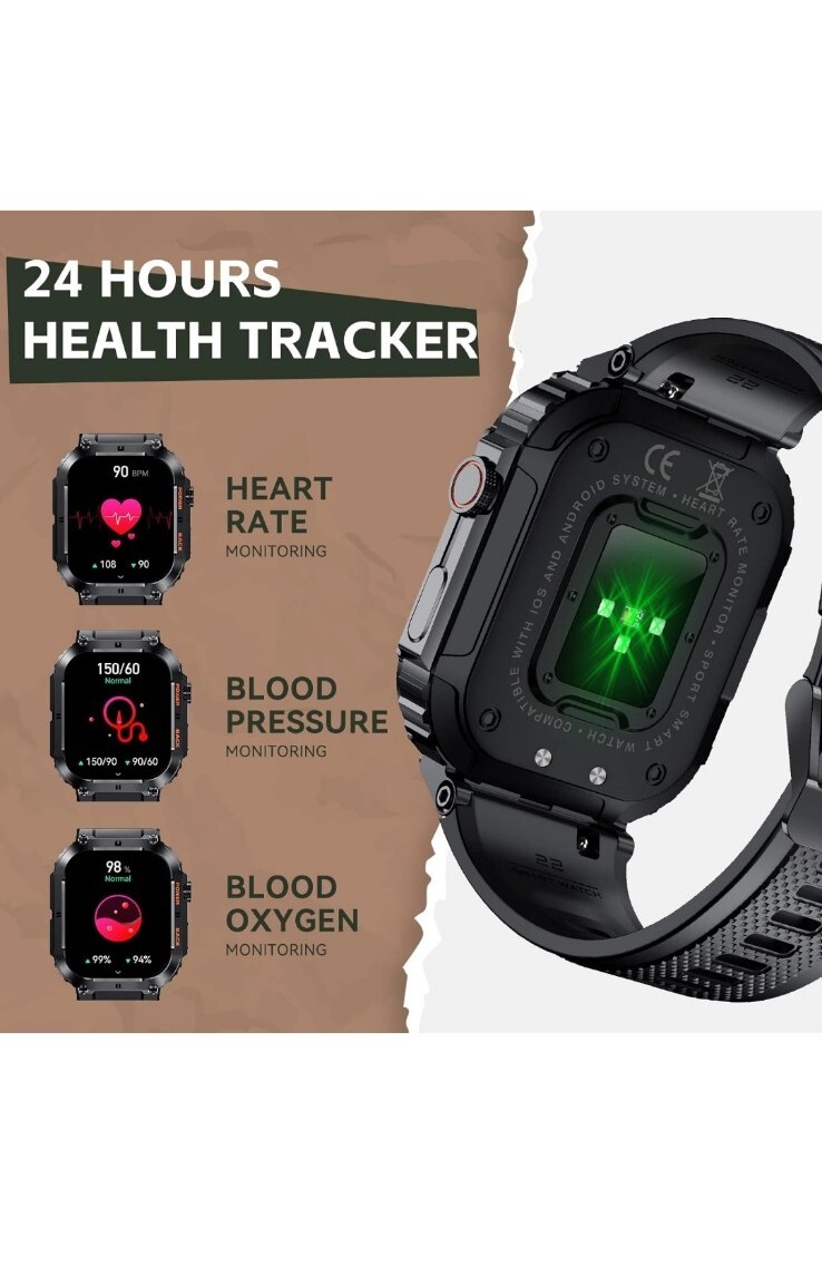 ew1 smartwatch newMilitary Smart Watch for Men (Answer/Make Call), 1.96 Inches