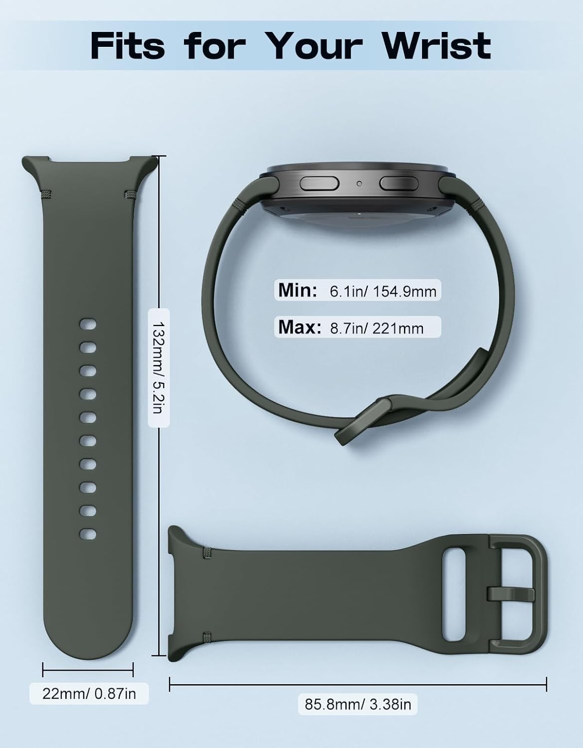 6 Pack Multicolor Soft Silicone Bands for Samsung Galaxy Watch 8 40mm 44mm