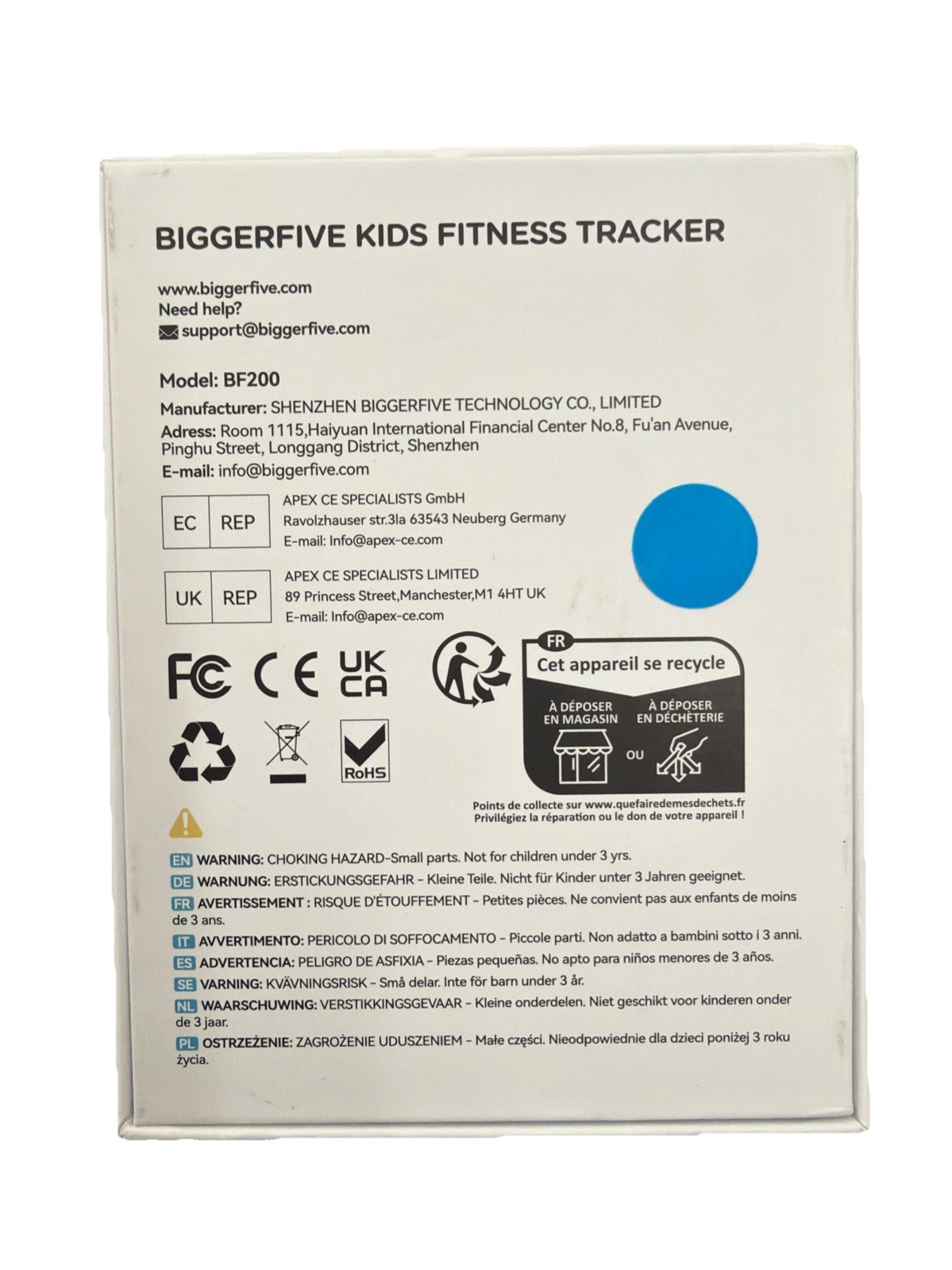 BIGGERFIVE Vigor 2 L Kids Fitness Tracker Watch for Boys Girls Ages 5-15, Activi