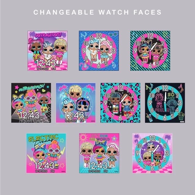 Kids Interactive Smartwatch Fitness Games Camera Calculator LOL Surprise Purple