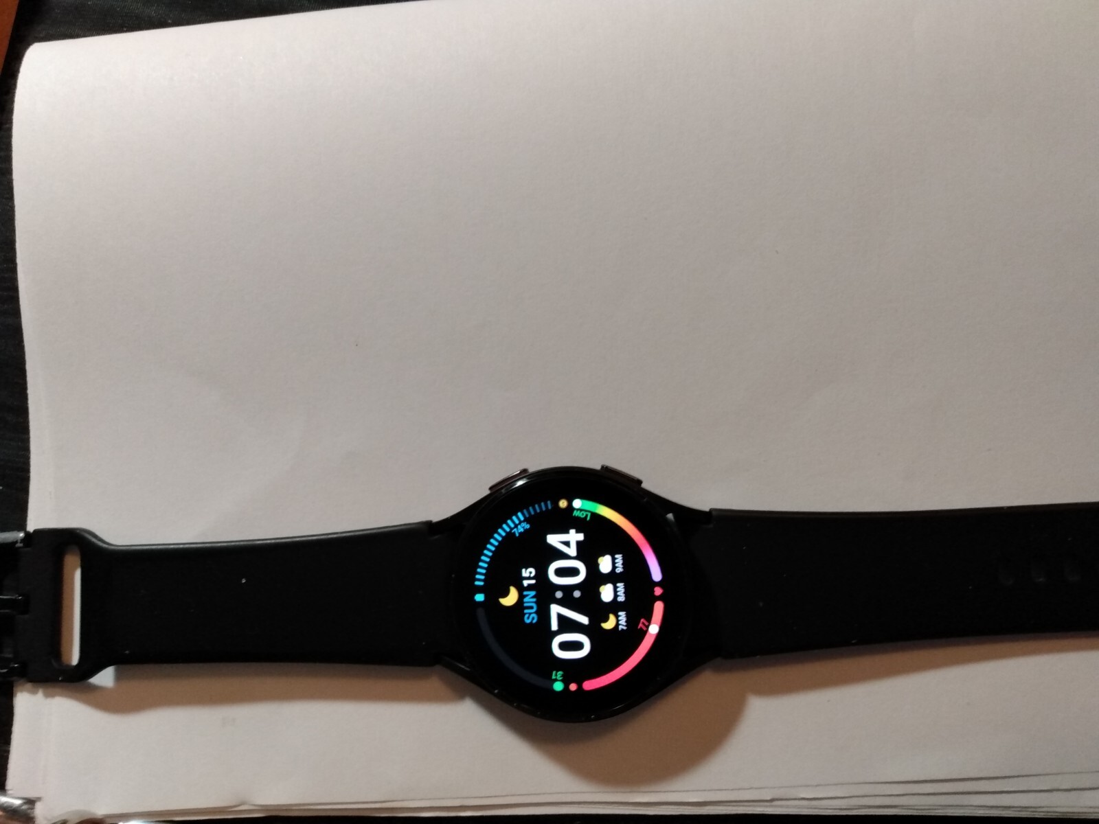 Samsung Galaxy Watch4 44mm Black Aluminum Case with Balck Sports Silicone…