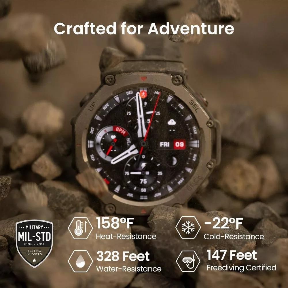Amazfit T-Rex 3 Smartwatch Onyx Black 1.5″ AMOLED Dual-Band GPS 10ATM Excellent