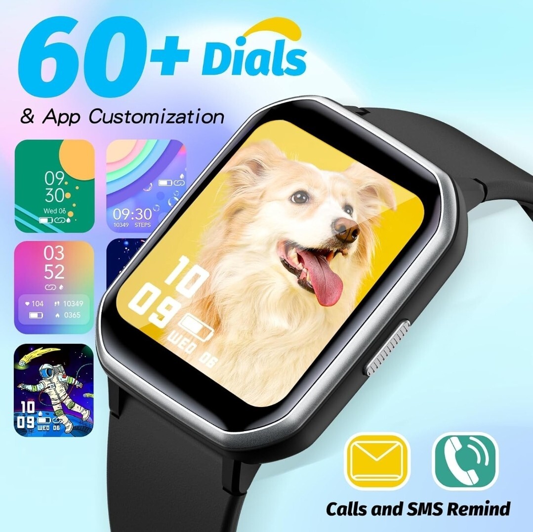 Kids Smart Watch H97PRO Girls Boys Fitness Tracker Watch for Kids 1.5 DIY Black