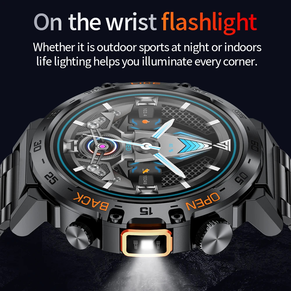 LIGE Smart Watch Men 360*360 AMOLED HD Screen Waterproof Sport Fitness Watches