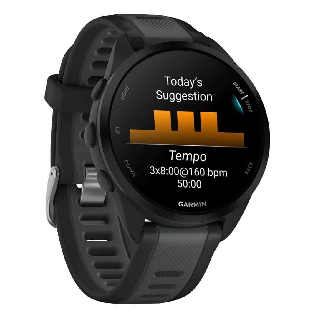 Garmin Forerunner 165 GPS Running Black Slate Gray Smartwatch