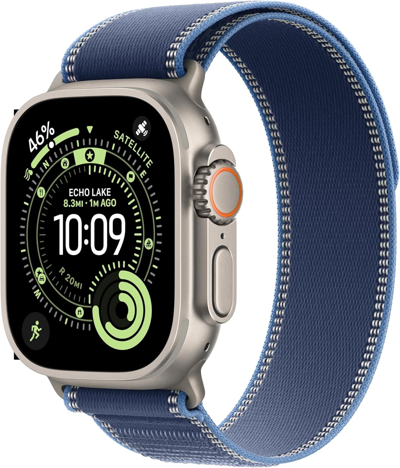 Apple Watch Ultra 3 49mm Cell Titanium w/ M/L Bright Blue Trail Loop MEWU4LW/A