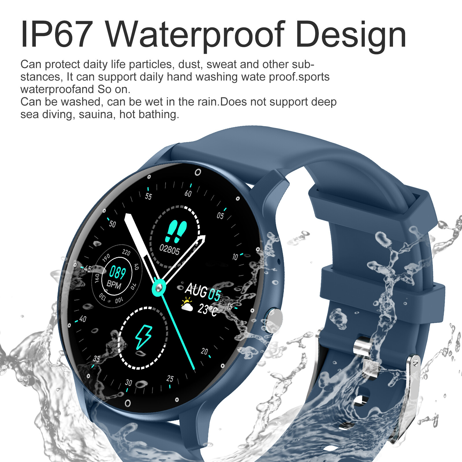 Smart Watch for Men Women Sport Fitness Tracker Heart Rate Waterproof SOS Gift