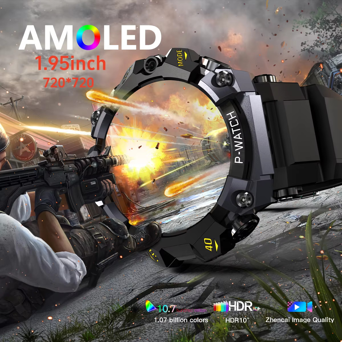 Q668 Smart Watch Android 10 4G SIM GPS WiFi 1.95″ AMOLED IP68 Waterproof