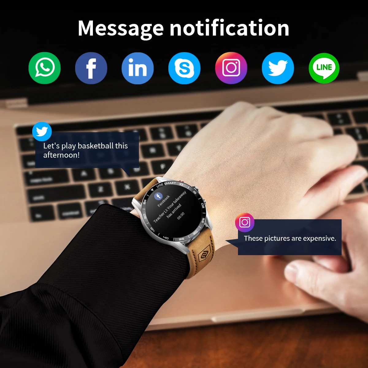 New Rugged GPS Smart Watch Men AMOLED HD Screen Heart Rate