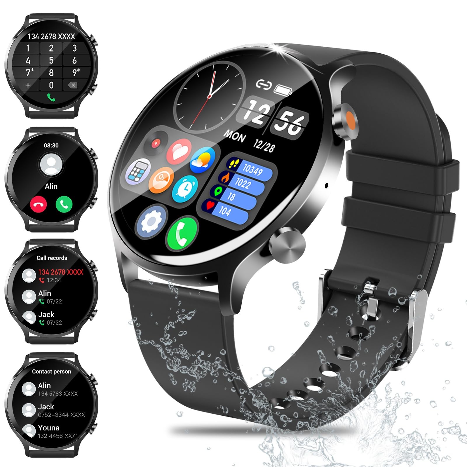for Men Women,1.39″ HD Fitness Watch, IP68 Waterproof Watch with Heart Rate//…
