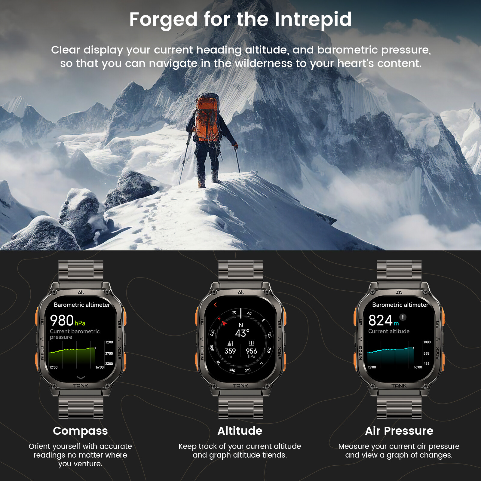 KOSPET TANK M3 Ultra Military Rugged Smart Watch Men 480mAh Large Battery