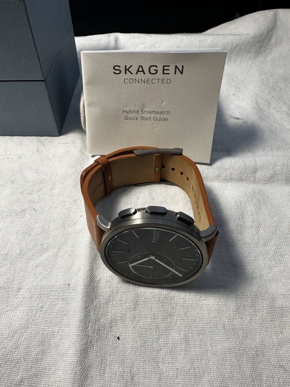 Skagen Connected Hybrid Smartwatch 42mm Silver Stainless Case Brown Leather Band