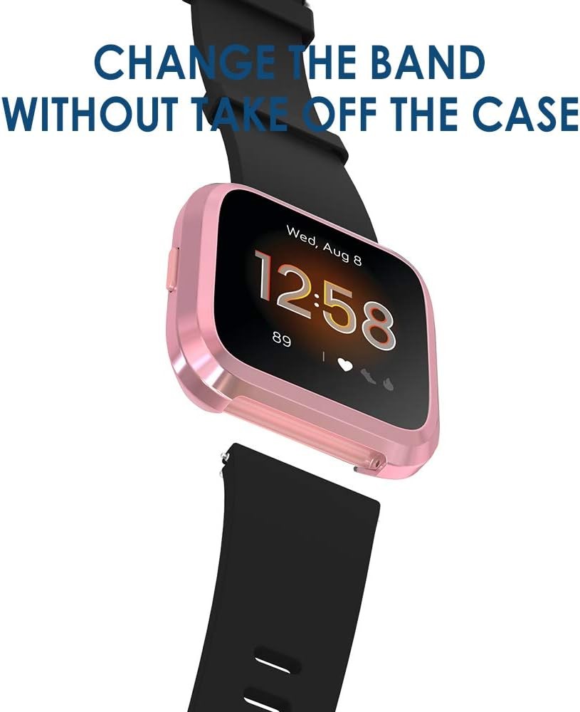 5 Screen Protector Case for Fitbit Versa Lite Full Protection Soft TPU Bumper
