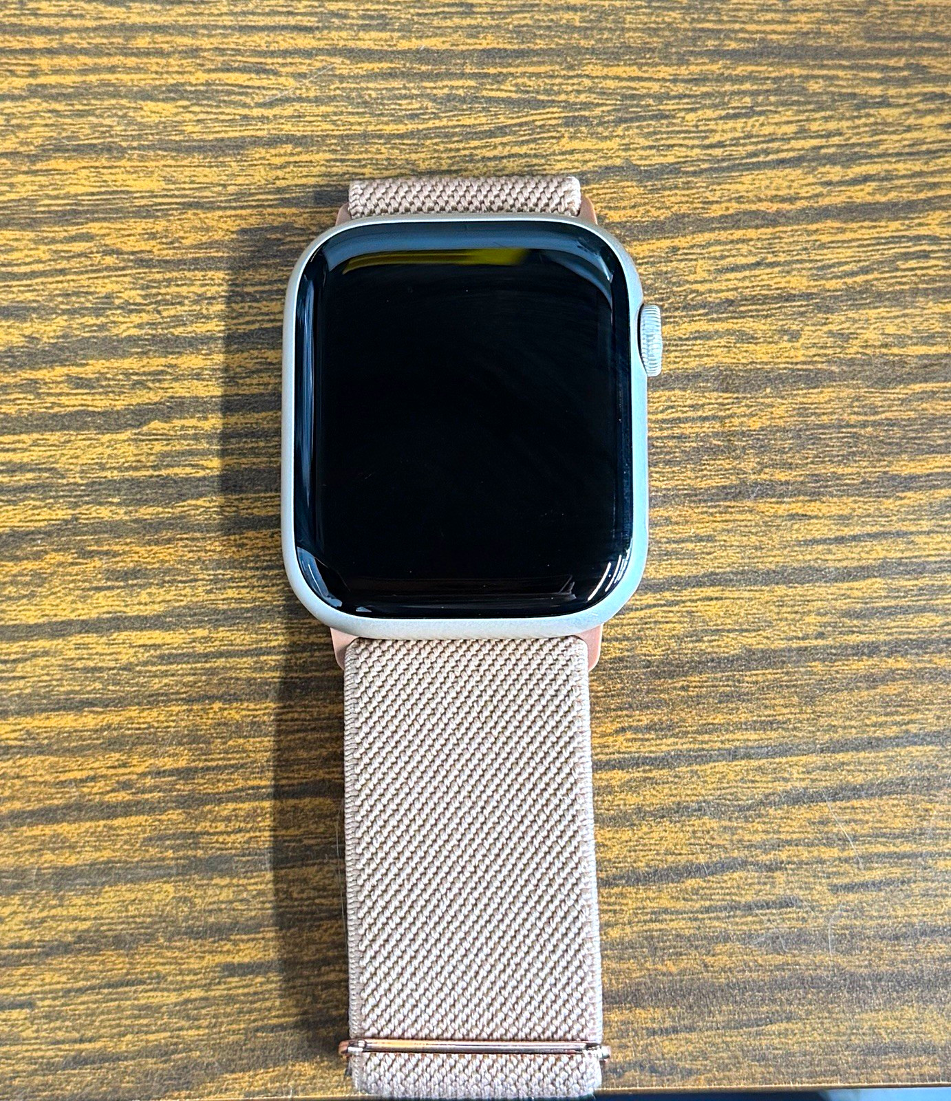Apple Watch Series 8 45mm Silver Aluminum Case Pink Fabric Band 32GB