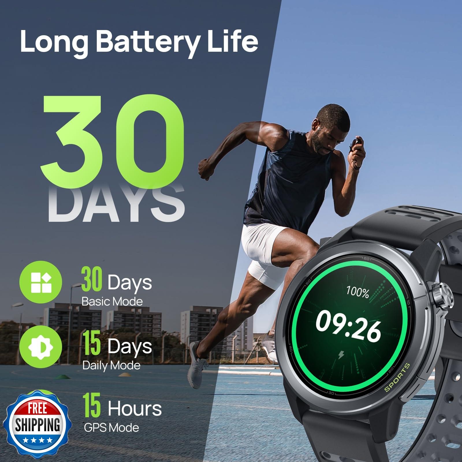Mibro GS Active2 Running GPS Smartwatch with 46mm AMOLED, Lightwe