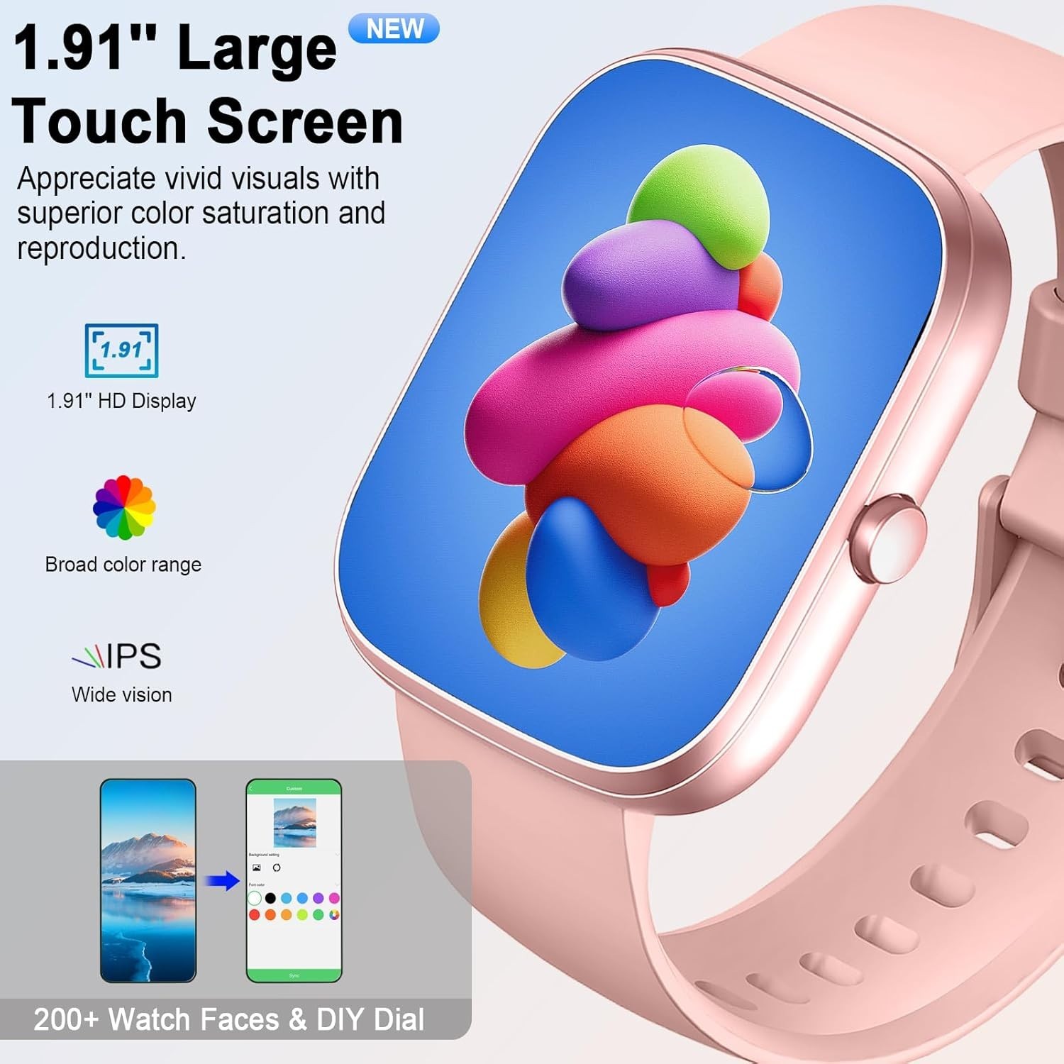 Smart Watch for Men Women, 1.91″ HD Smartwatch Compatible iPhone/Samsung/Andr…