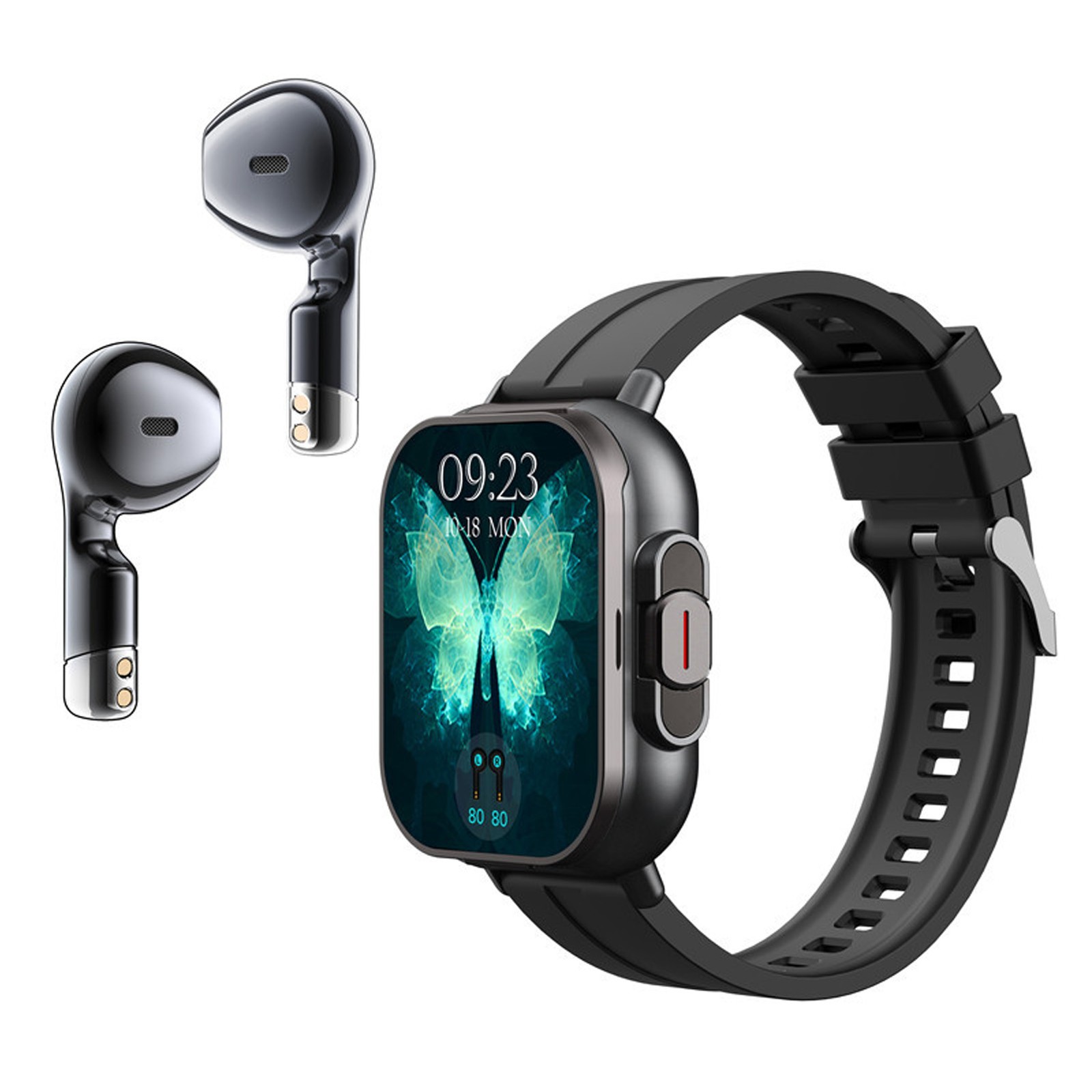2 In 1 Smart Watch With Earbuds 2.01 Inch HD Touch Screen Bluetooth Call Fi MOBL