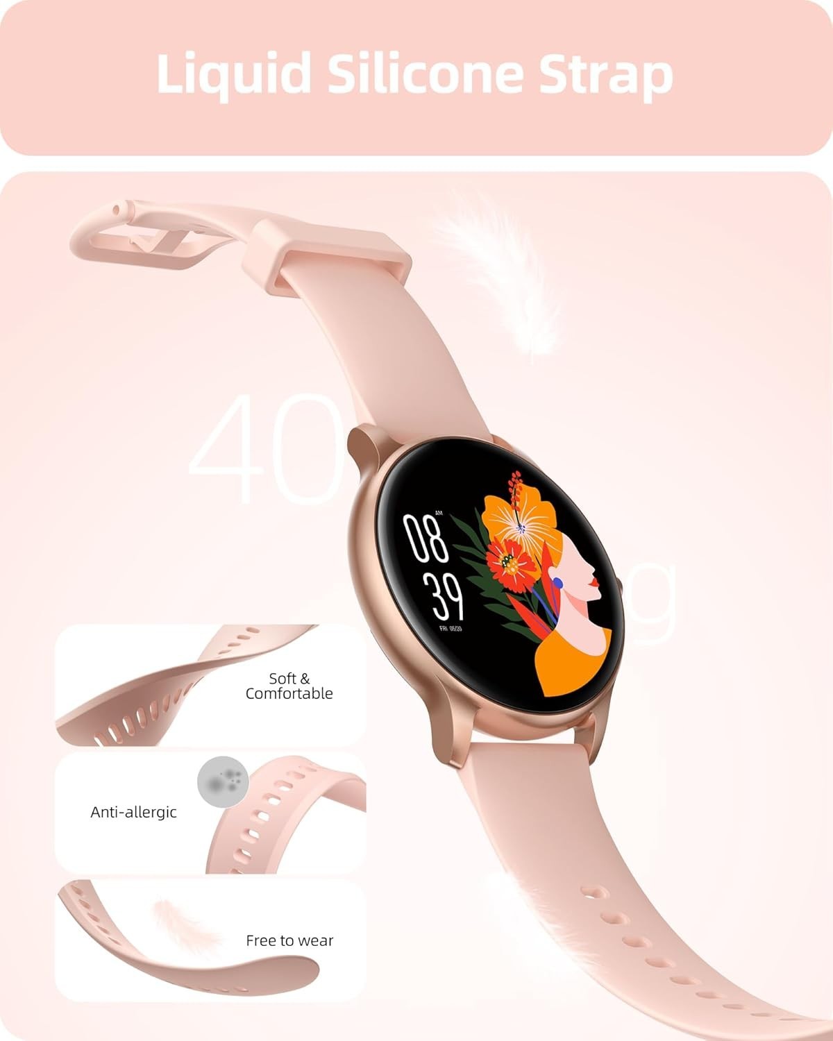 Versatile Fitness Smart Watch for Women: 200+ Custom Dials, 24/7 Health Tracking