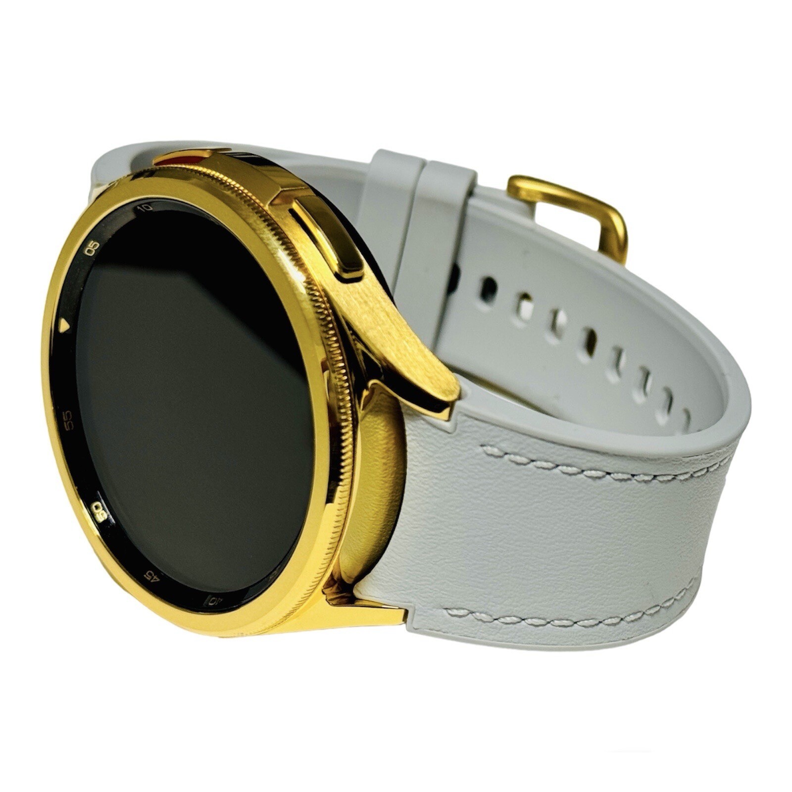 Samsung Galaxy Watch 6 43mm Custom 24k With A Samsung Fabric Band Gold Buckle