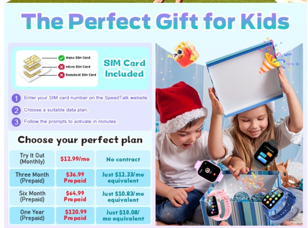 4G Kids Smart Watch with GPS Tracker, Video Call & Texting, Smart Watch for Kids