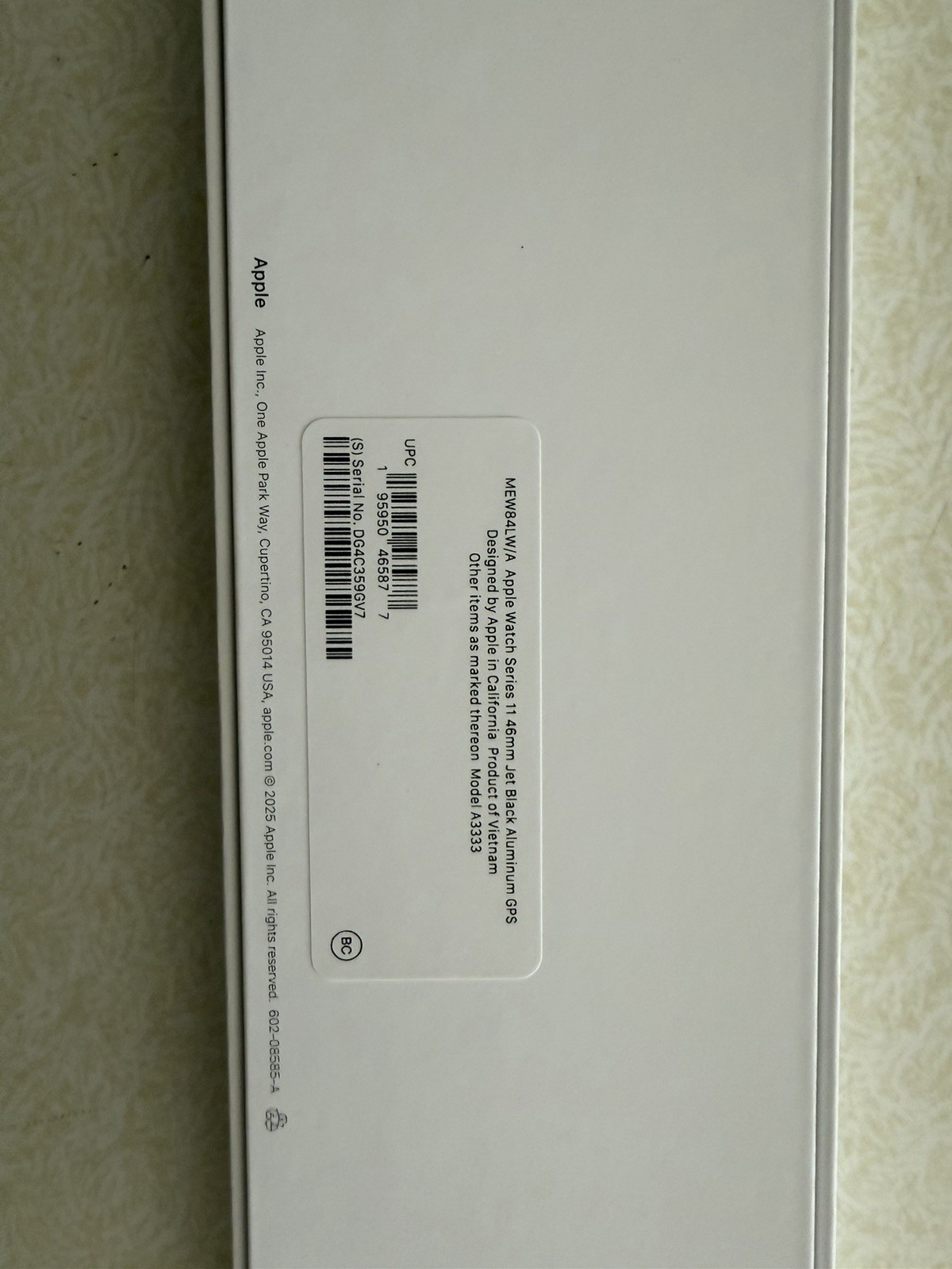Apple Watch Series 11 GPS 46mm Jet Black Aluminum