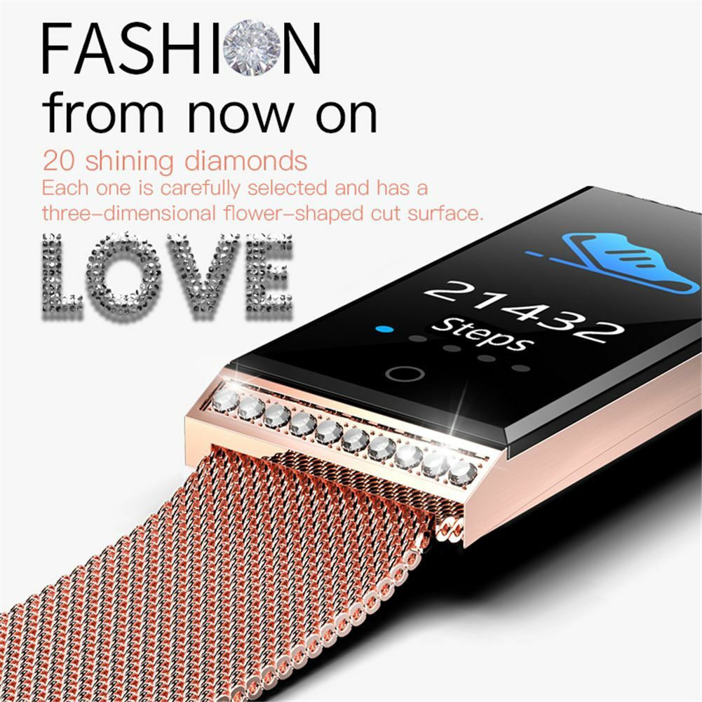 0.96″ Touchscreen Smart Watch Bluetooth Smart Bracelet Wristband For Women Girl