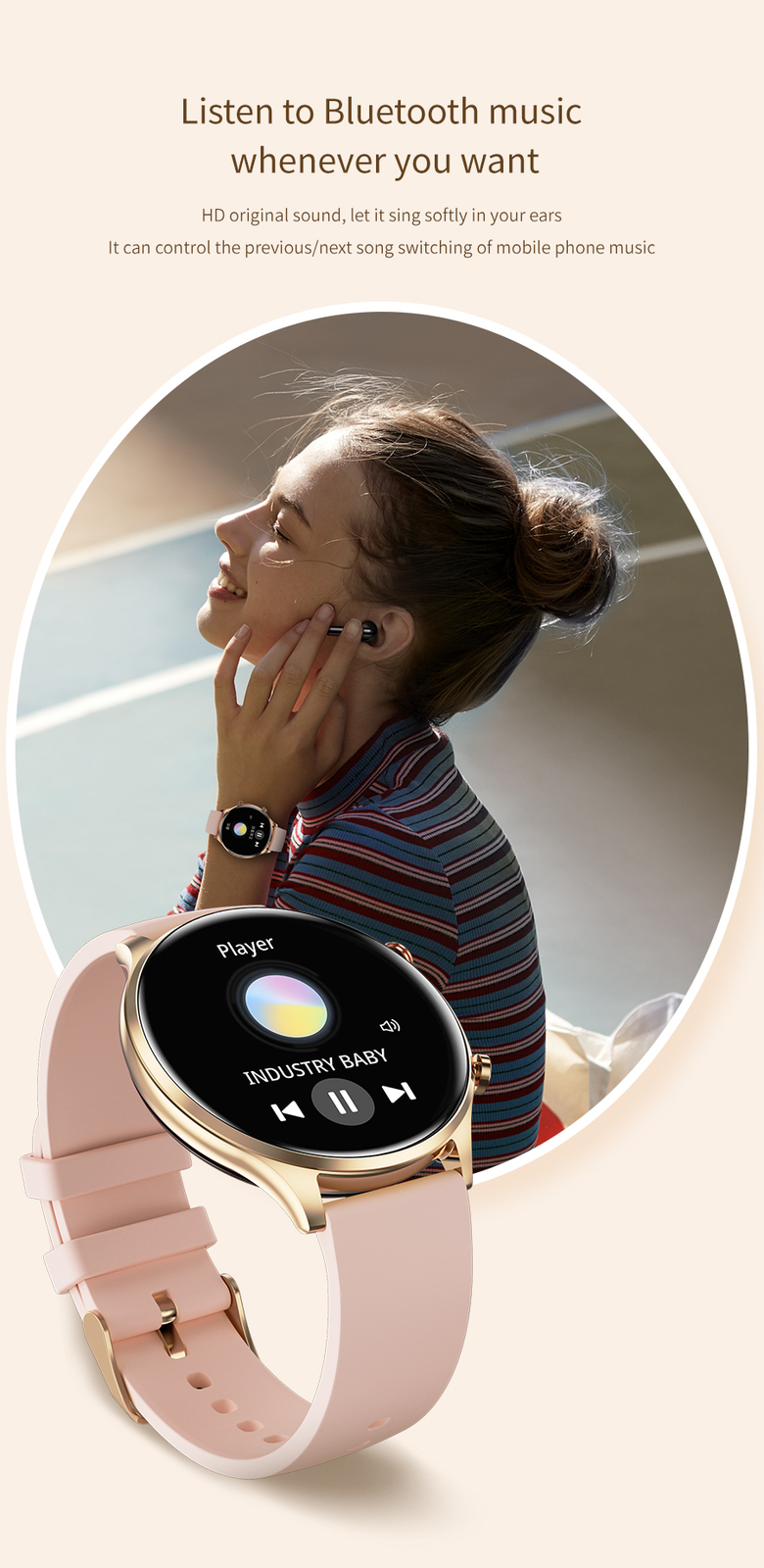 Luxury Smart Watch Women Bluetooth Call Wristwatches Sports Bracelet for Phones
