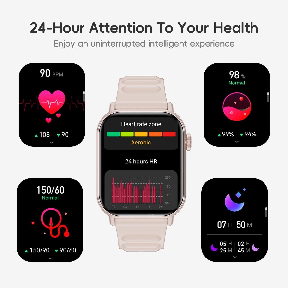 Reloj Inteligente De Pulsera Con Bluetooth Para Mujer Android y iOS iPhone 2026