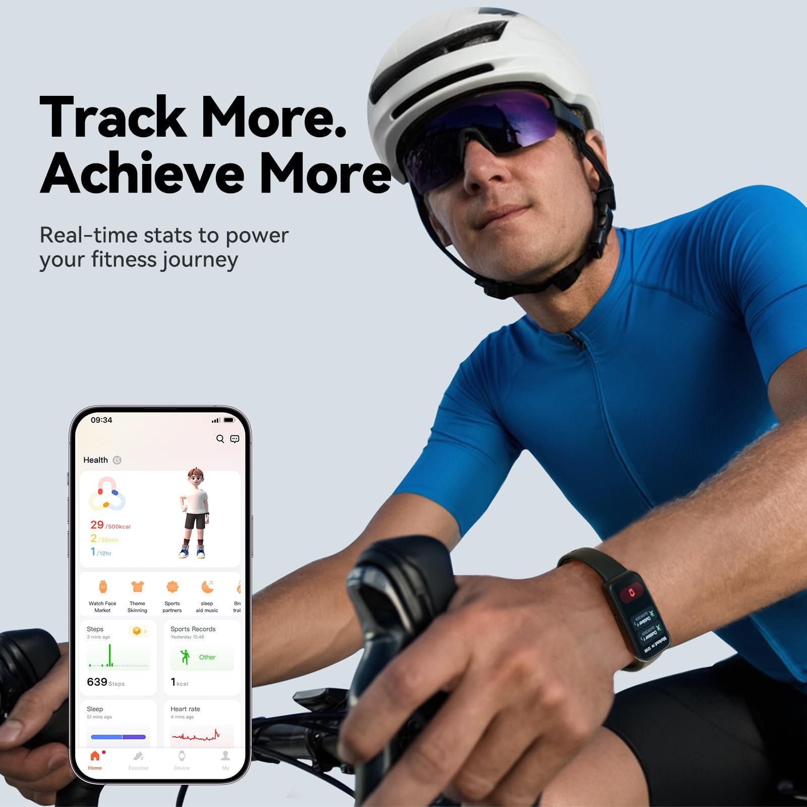 Fitness Tracker Smart Watch, 1.47″ Color Screen, 100+ Sports, Black
